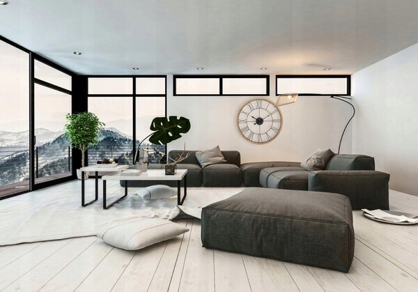 Rea Tutumi, ceas de perete 60cm, LOFT CLOCK MDF, maro-negru, MC70898