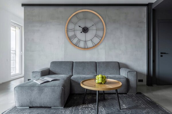 Rea Tutumi, ceas de perete 60cm, LOFT CLOCK MDF, maro-negru, MC70898