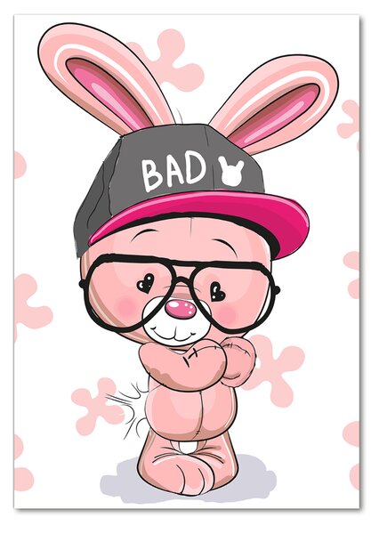 Tablou pe pe sticlă Rabbit în capac