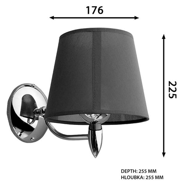 SAPHO - Lampă de perete HANBO E27, 60W, 230V, IP21, crom, AU526