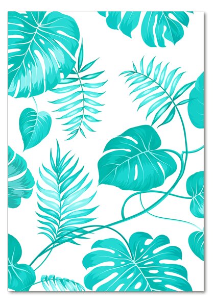 Tablou sticlă frunze tropicale
