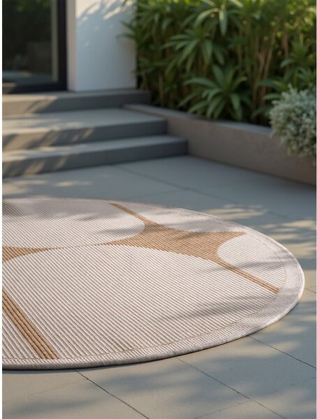 Covor pentru exterior și interior bej/fildeș rotund ø 160 cm Duet Bowen – NORTHRUGS