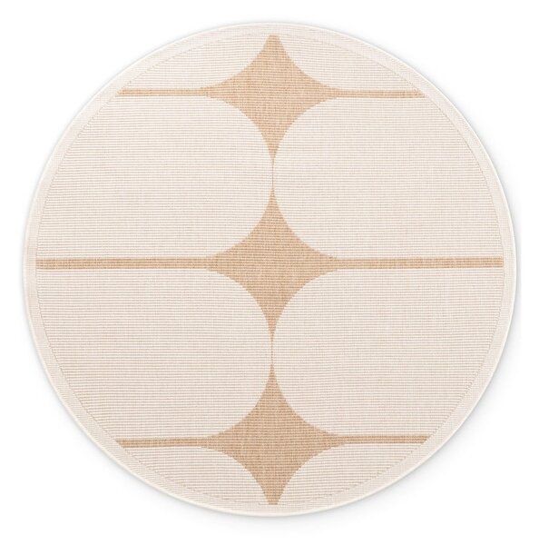 Covor pentru exterior și interior bej/fildeș rotund ø 160 cm Duet Bowen – NORTHRUGS