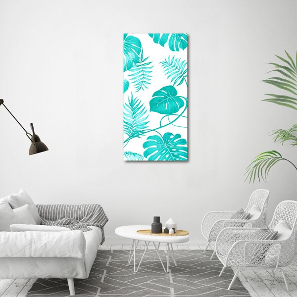 Tablou sticlă frunze tropicale