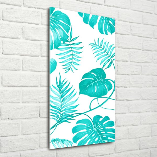 Tablou sticlă frunze tropicale