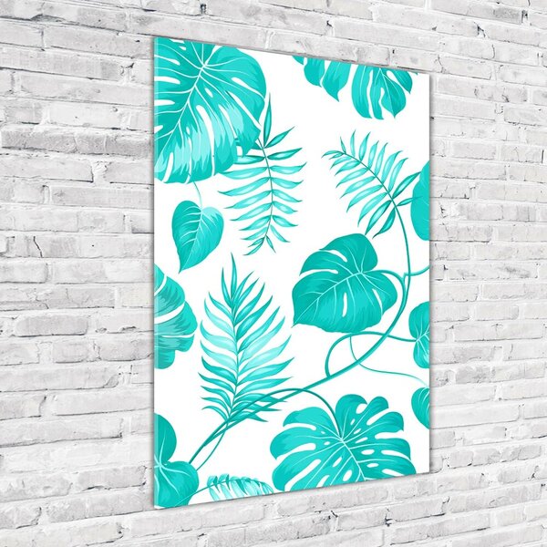 Tablou sticlă frunze tropicale