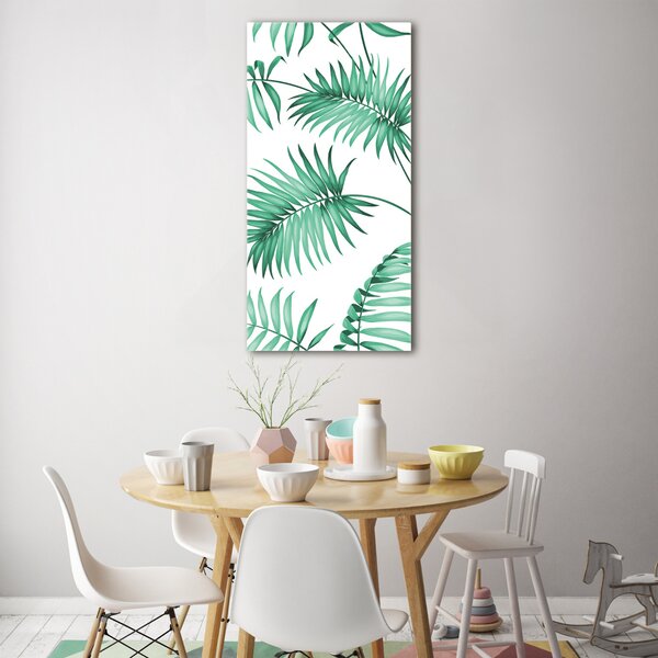 Fotografie imprimată pe sticlă frunze tropicale