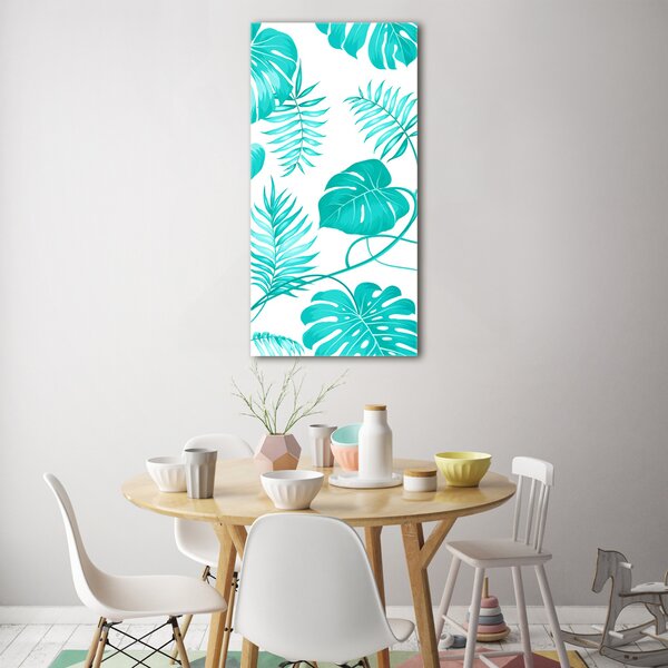 Tablou sticlă frunze tropicale