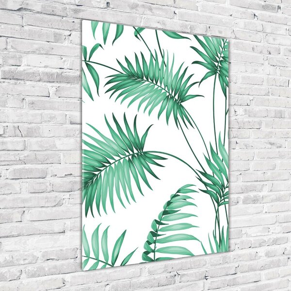 Fotografie imprimată pe sticlă frunze tropicale