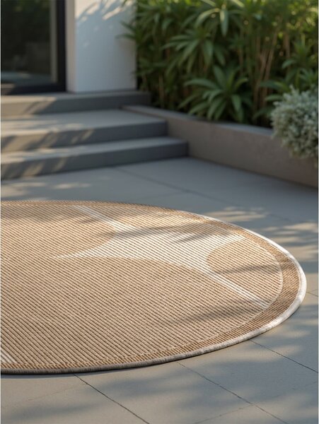 Covor pentru exterior și interior bej/fildeș rotund ø 160 cm Duet Bowen – NORTHRUGS