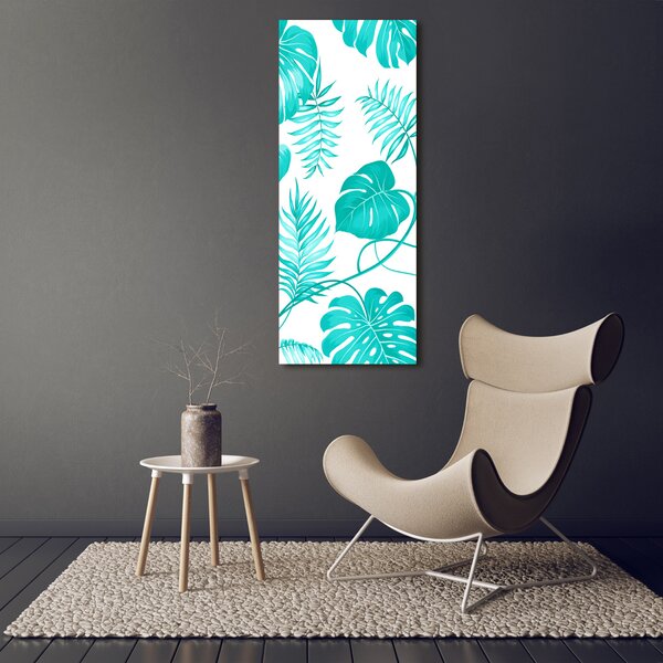 Tablou sticlă frunze tropicale