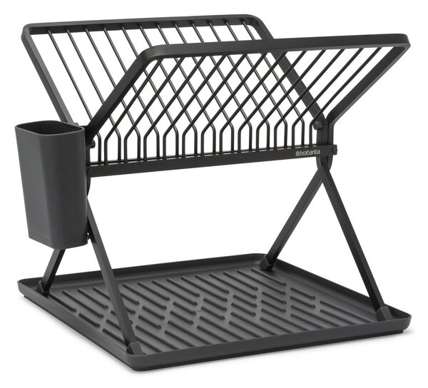 Scurgător de vase gri închis cu două nivele din metal 37x33 cm – Brabantia