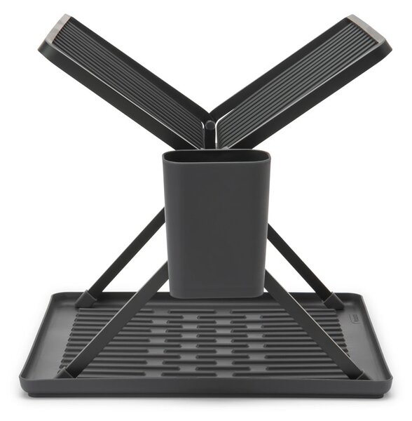 Scurgător de vase gri închis cu două nivele din metal 37x33 cm – Brabantia