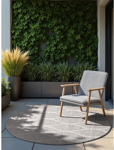 Covor pentru exterior și interior gri/fildeș rotund ø 160 cm Duet Liora – NORTHRUGS