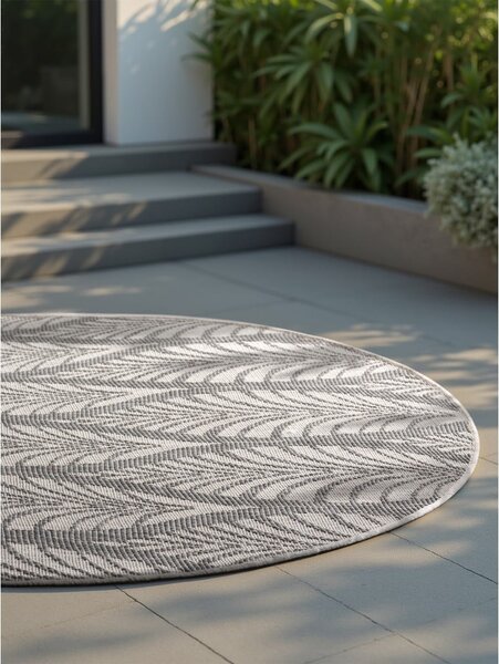 Covor pentru exterior și interior gri/fildeș rotund ø 160 cm Duet Liora – NORTHRUGS