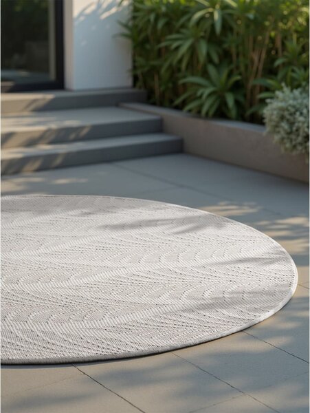 Covor pentru exterior și interior gri/fildeș rotund ø 160 cm Duet Liora – NORTHRUGS