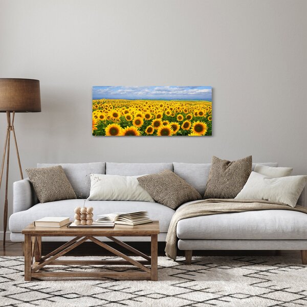 Tablou cu lan de floarea soarelui (120x50 cm)