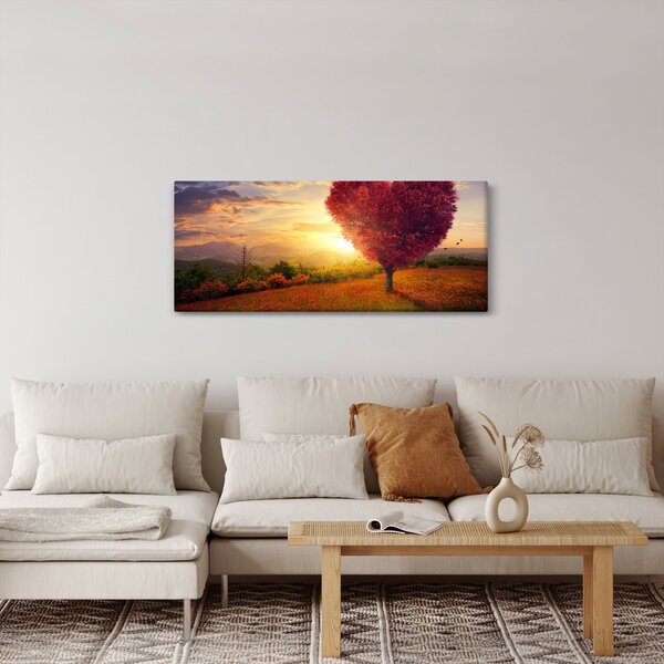 Tablou cu copaci în forma de inimă (120x50 cm)