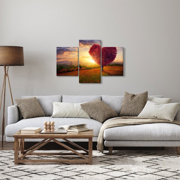 Tablou cu copaci în forma de inimă (90x60 cm)