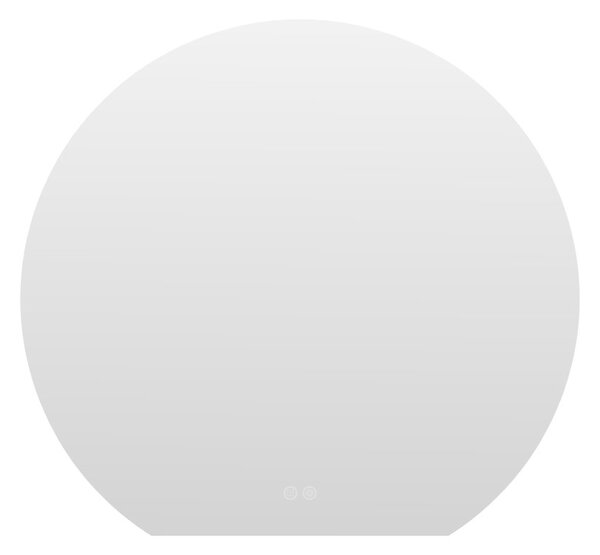 Mereo, Oglindă rotundă Mereo cu muchie dreaptă 800x740 mm, iluminare ambientală LED și dezaburitor, MER-CN185