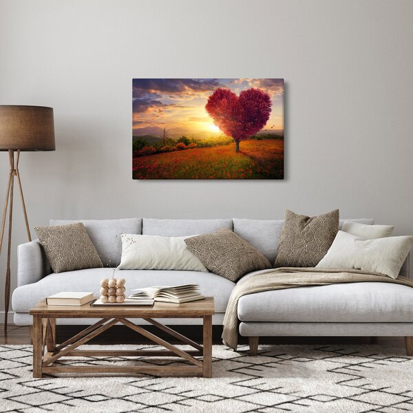 Tablou cu copaci în forma de inimă (90x60 cm)
