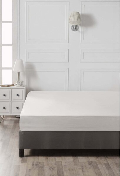 Cearceaf alb din bumbac cu elastic 140x200 cm – Mijolnir