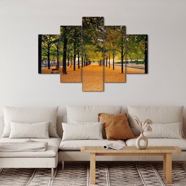 Tablou cu alee cu copaci în toamnă (150x105 cm)
