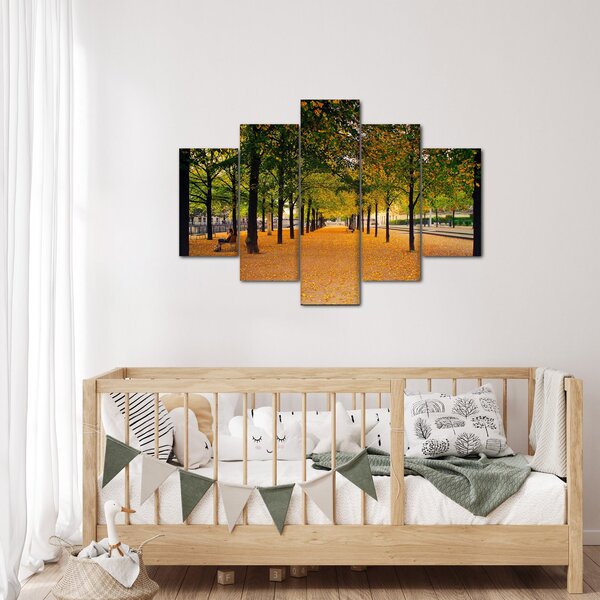 Tablou cu alee cu copaci în toamnă (150x105 cm)