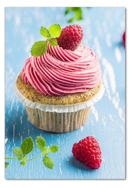 Tablou pe pe sticlă cupcake zmeură