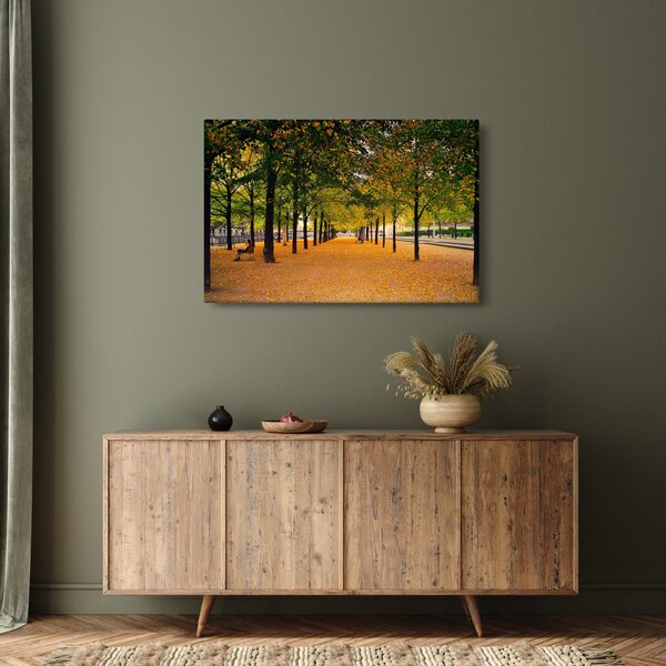 Tablou cu alee cu copaci în toamnă (90x60 cm)