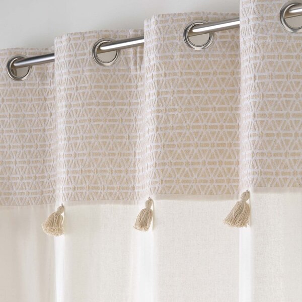 Draperie albă-bej din amestec de bumbac 140x240 cm Milano – douceur d'intérieur
