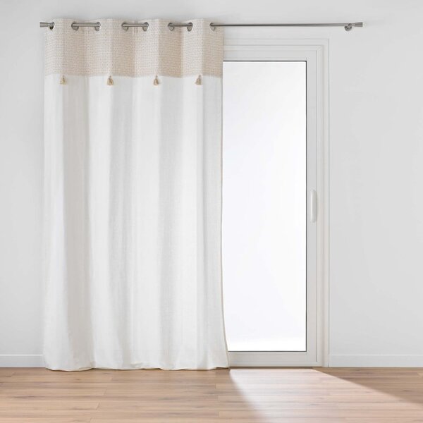 Draperie albă-bej din amestec de bumbac 140x240 cm Milano – douceur d'intérieur