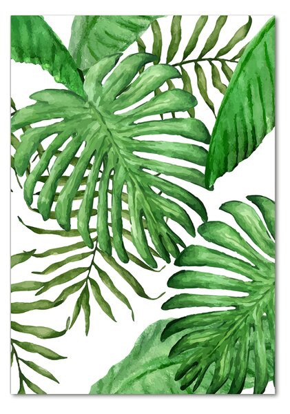 Tablou Printat Pe Sticlă frunze tropicale
