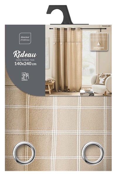 Draperie maro din amestec de bumbac 140x240 cm Everest – douceur d'intérieur