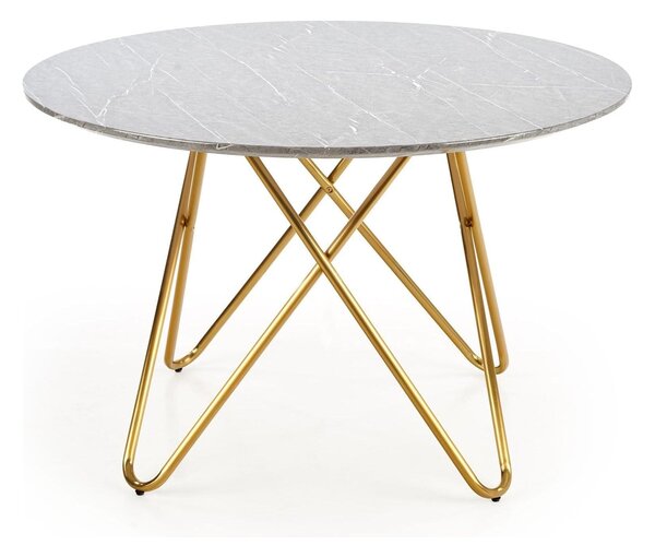 Masa BONELLO, gri/auriu, 120x120x76 cm
