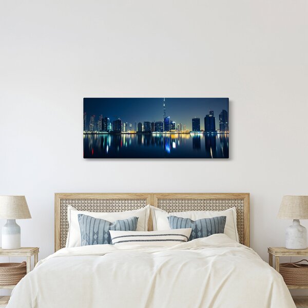 Tablou cu orașul nocturn (120x50 cm)