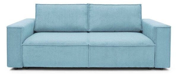 Canapea albastru-deschis extensibilă cu tapițerie din catifea reiată 245 cm Nihad – Bobochic Paris
