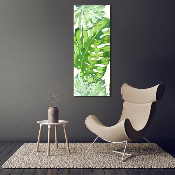 Tablou sticlă frunze tropicale