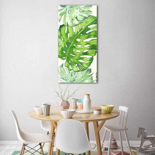 Tablou sticlă frunze tropicale