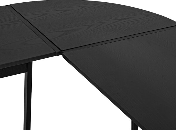HOMCOM Birou în Colț Spațios din Lemn cu Cadru din Metal, Design Modern pentru Acasă sau Birou, Multifuncțional, Negru, 112.5x152x74cm | Aosom Romania