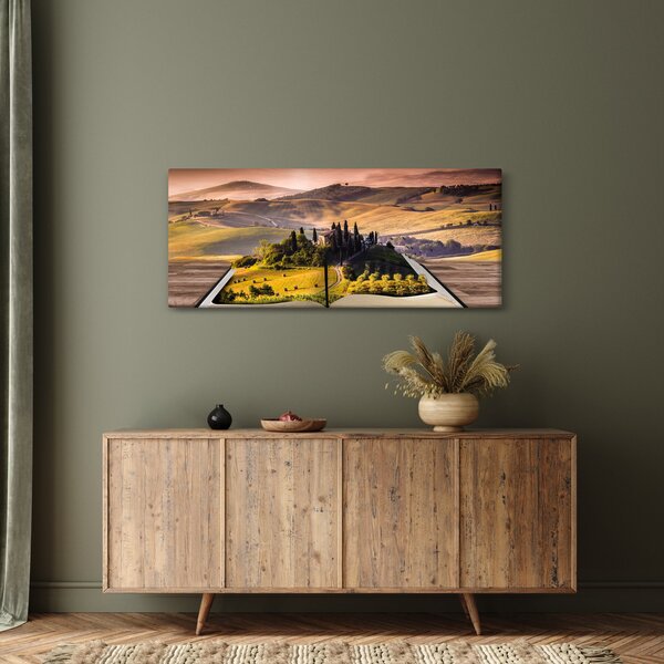 Tablou cu peisaj în carte (120x50 cm)
