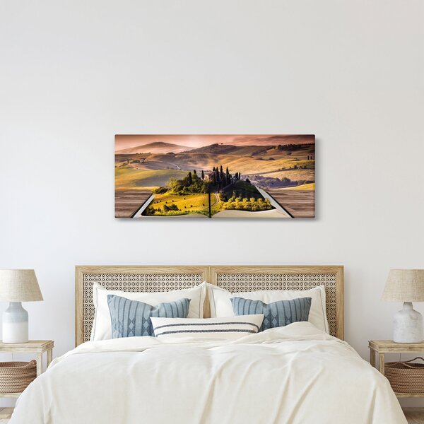 Tablou cu peisaj în carte (120x50 cm)