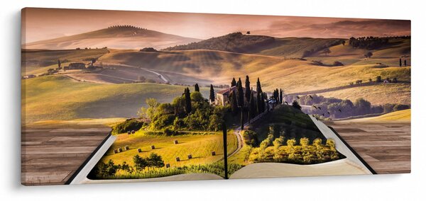 Tablou cu peisaj în carte (120x50 cm)