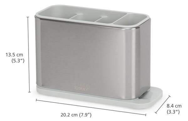 Scurgător de vase argintiu pentru tacâmuri din metal Surface – Joseph Joseph