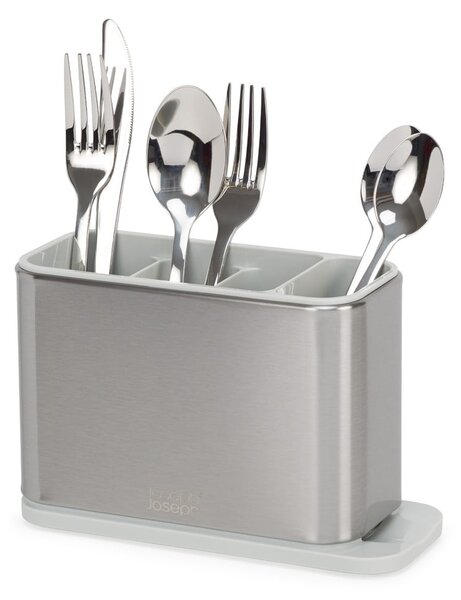 Scurgător de vase argintiu pentru tacâmuri din metal Surface – Joseph Joseph