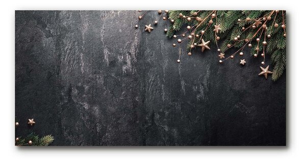Tablou pe sticla Pom de Crăciun Ornamente de Crăciun
