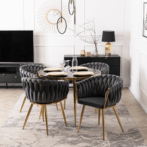 Scaun sufragerie Cappy (gri + auriu) . Promo -17%. 1129132