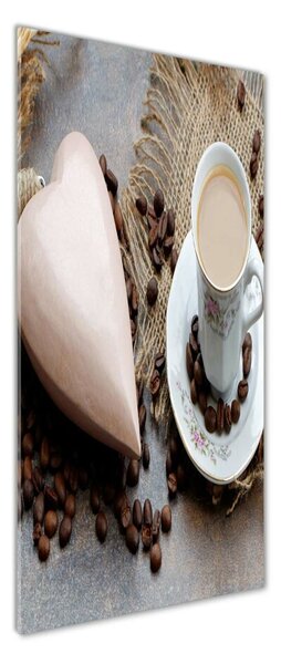 Fotografie imprimată pe sticlă Cafea si inima