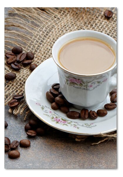 Fotografie imprimată pe sticlă Cafea si inima