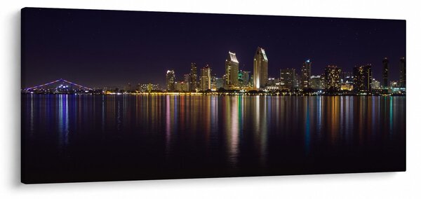 Tablou cu orașul nocturn (120x50 cm)